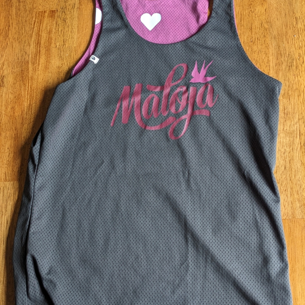 Maloja Gray and Pink Tank Top For Mountain Bike Size Large ( Reversible)